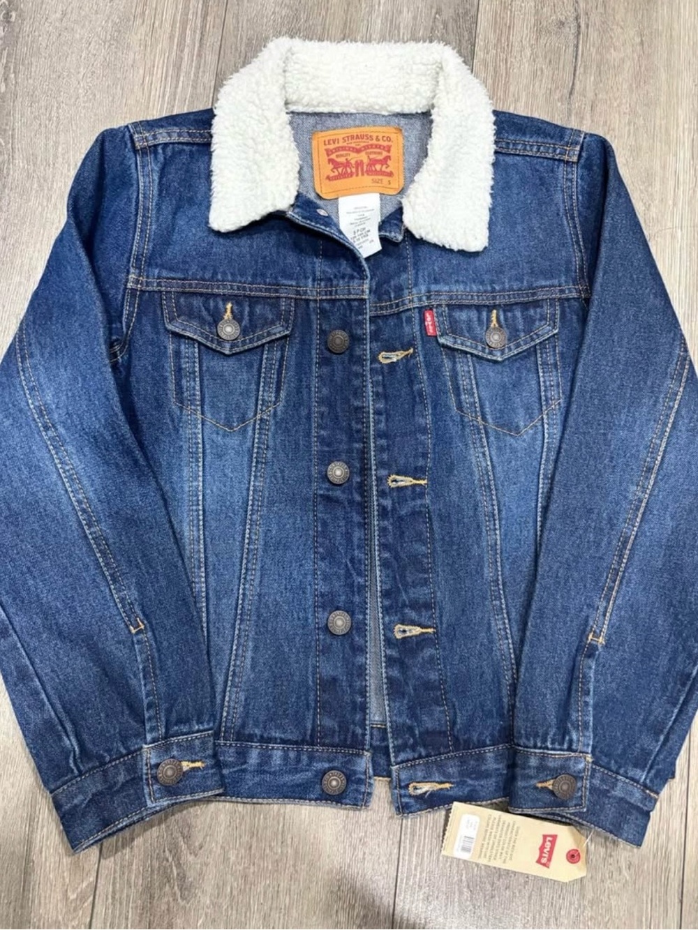 Levi's Blue Denim Jacket with Sherpa Collar